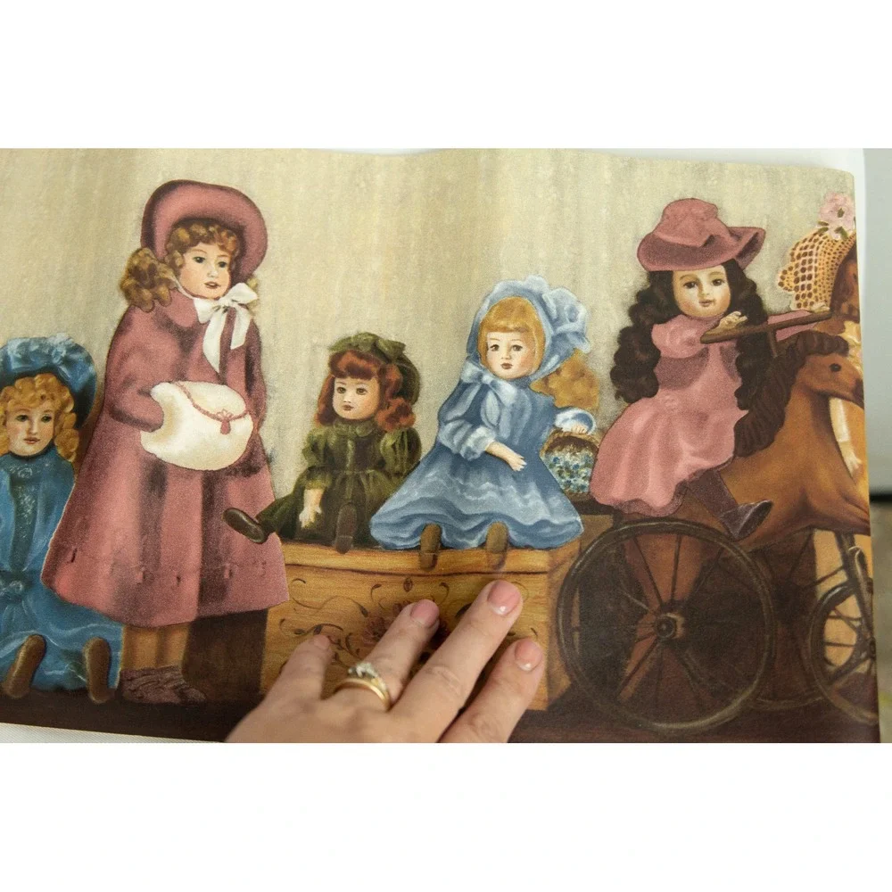 Victorian Porcelain Doll Wallpaper Border Vintage Rocking Horse 10